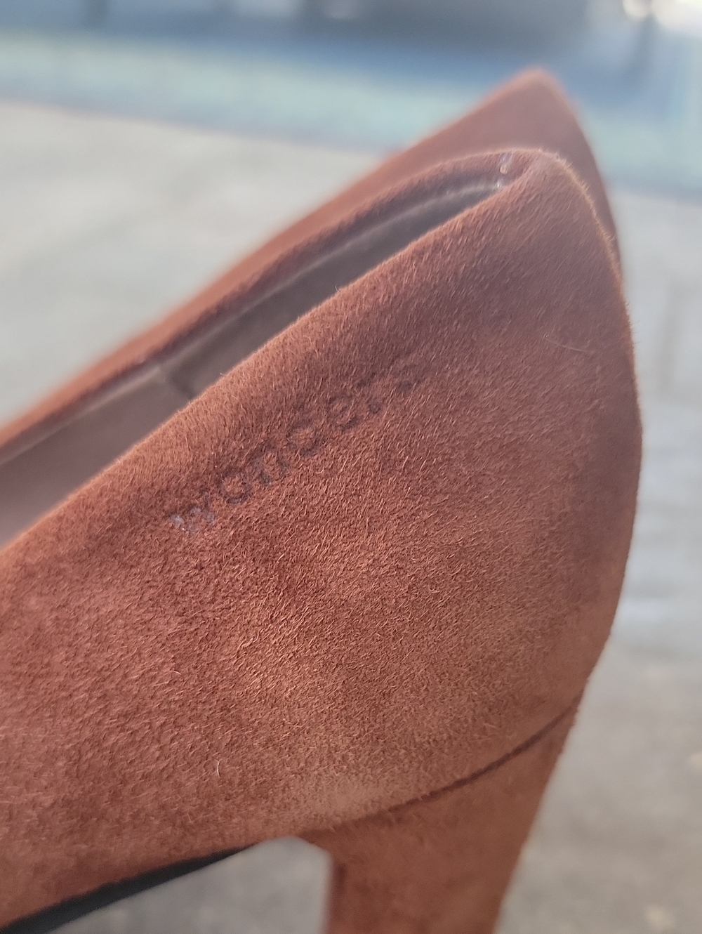 Wonders Brown Suede Block Heel Platform Pumps Memory Gel Cushioned Insoles Sz 39 - Picture 6 of 14